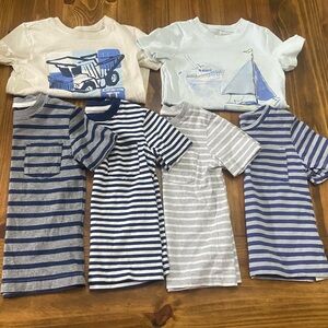 Lot of 6 Carter's Blue and Gray Kids T-Shirt Collection